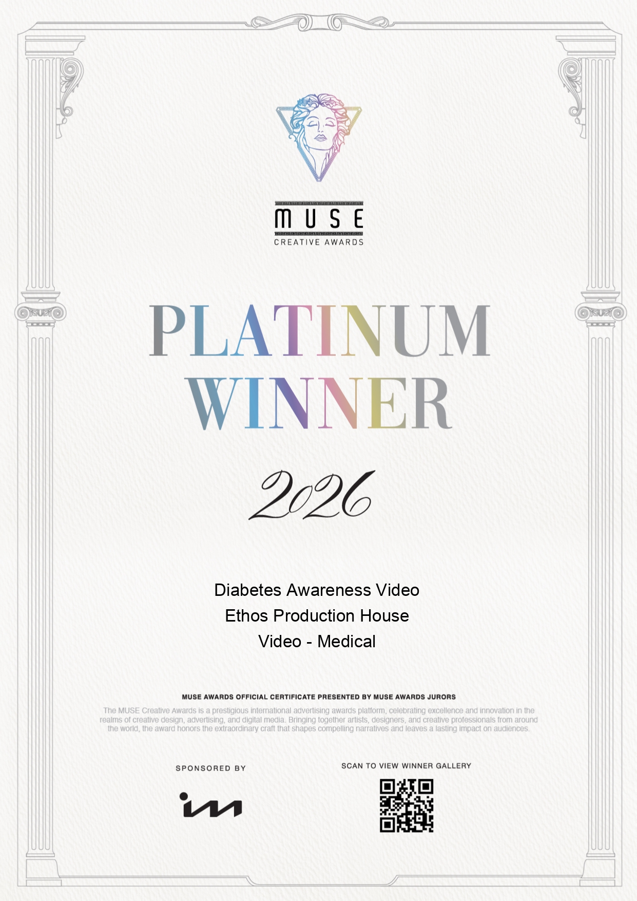 MUSE Platinum Certificate — Medical